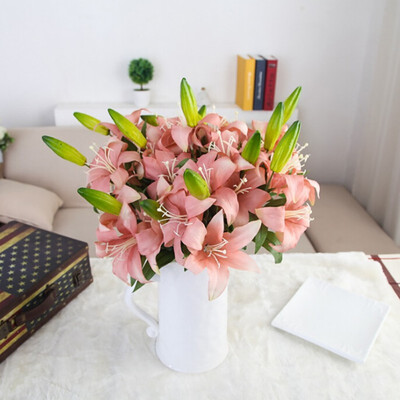 

Perfume Lily Fresh Style Desk Ornaments Artificial Flowers Home Decoration Accessories Wedding Decoration 1pcs