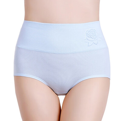 

Womens Panties Cotton High Waist Postpartum Hips Large Size Briefs Solid Color Embossed Breathable Briefs
