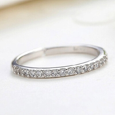 

Popular Fashion Adjustable Wedding Rings Women 925 Sterling Silver Simulated Diamond Ring