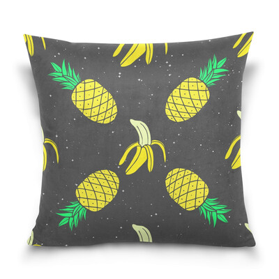 

ALAZA Throw Pillow Cover 16 X 16 inch Christmas Gift Cushion Cover with Pineapple And Banana Printed Pillowcase