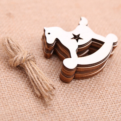 

10PcsSet Hanging Wooden Chips Mini Wooden Arts Pendant for Home Christmas Tree Bar Shop Decor