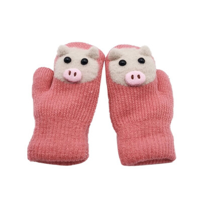 

Kids Gloves Winter Cartoon Rabbit Children Thicken Warm Gloves Girls Cute Full Fingers Rabbit Hair Wool Mittens