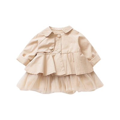 

Infantil Baby Coat AUTUMN Flowers Cotton Baby Jacket Girls Coat Infant Dust Outwear 3 Color 0-2Y