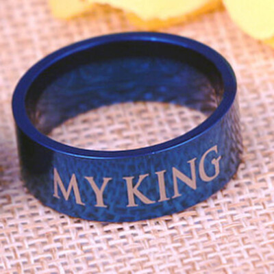 

316L stainless steel"MY QUEEN"&"MY KING" Couple rings 5 Colors