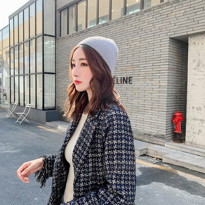 

Empty top woolen hat childrens winter net red personality fashion student Korean version versatile letter new knitting cap
