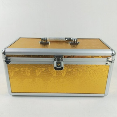 

Aluminum frame travel suitcase bag Beauty salon manicure toolbox storage box double layer luggage bags PVC cosmetic case handbag