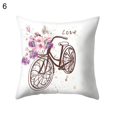 

Bicycle Flower Eiffel Tower Pillow Case Cushion Cover Bed Car Cafe Office Decor