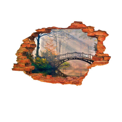 

DIY 3D Scenic Broken Wall Hole Wall Decor Stickers Removable Self-Adhesive PVC Wall Art Murals Wall Stickers Home Office Party