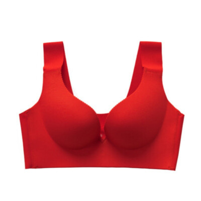 

Women Bra Push Up Sexy Leisure Seamless Solid Color Smooth No Steel Ring Deep V Gathered Adjustable Underwear