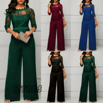 

Women Ladies Clubwear Summer Playsuit Jumpsuit Romper Long Pants Party Trousers