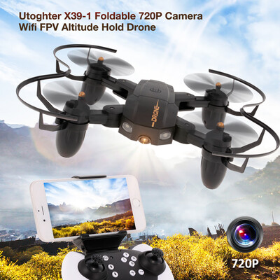 

Utoghter X39-1 Foldable 720P Camera Wifi FPV Altitude Hold Drone for RC Training