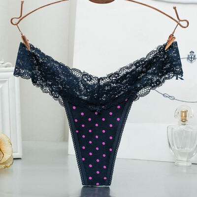 

Sexy Lace Thong Panties Low Waist Striped Briefs Women Uderwear Breathable G-String