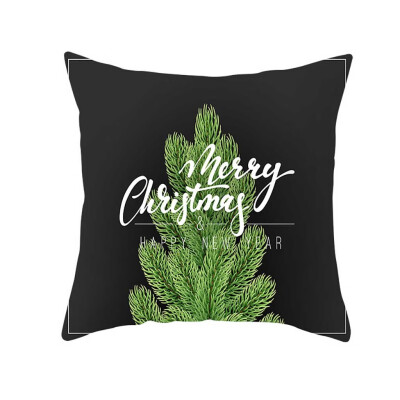 

Tailored Christmas Pillow Case Glitter Polyester Sofa Throw Cushion Cover Home Decor