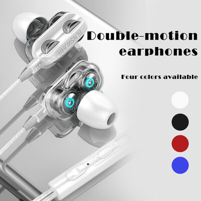 

Headphone willstar double action dual speakers in-ear headphones-A4 single speaker black white red blue