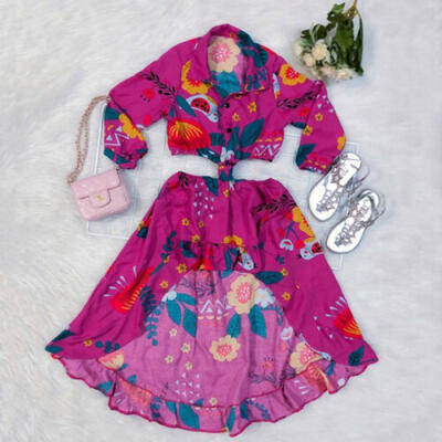 

UK Kids Baby Girl Floral Tops Shirt Tutu Dress Birthday Pageant Party Clothes