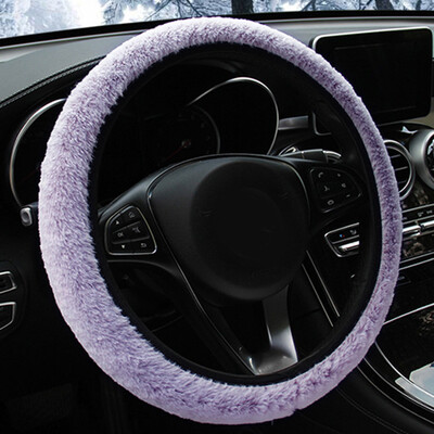 

15 38cm Soft Imitation Rabbit Fur Car SUV Steering Wheel Cover For Women Ladies