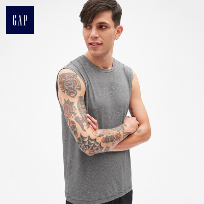 

GAP flagship store mens GapFit series breathable sleeveless round neck sports T-shirt 396049 Heather gray M