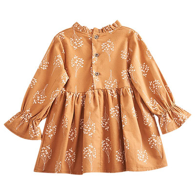 

Children Autumn Floral Dresses Baby Girls Cute Floral Print Long Sleeve Dress Kids Toddler Pageant Dress