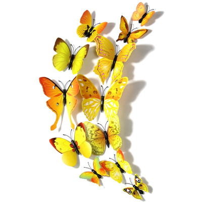 

12pcs Artificial PVC 3D Butterfly Multicolor Butterflies Wall Stickers Art Decals Decoration for Home Fridge Party Kid Bedroom