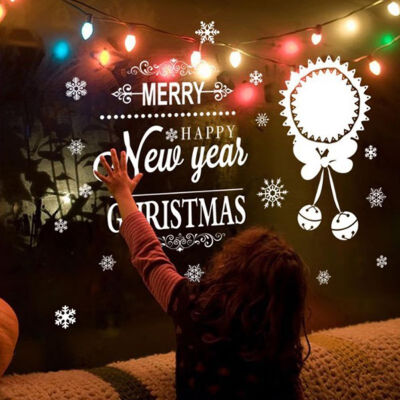 

Merry Christmas Removable DIY Wall Stickers Shop Window Stickers Noel Christmas Decorations for Home Natal New Year Decoration