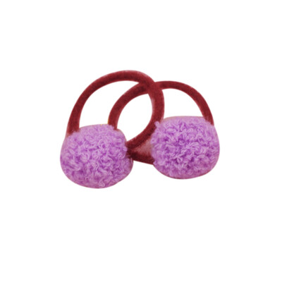 

2PCS Baby Girl Fashion Pompon Cloth Hair Bands Ball Lovely Pink Scrunchy Children Kids Rubber Headbands Baby Hair Accessories
