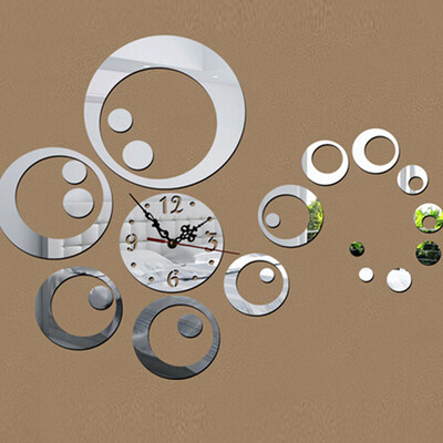 

The Best Price For Fashion Circles 3D Modern Mirror Wall Clock Watches Sticker Decal Home DIY Decor