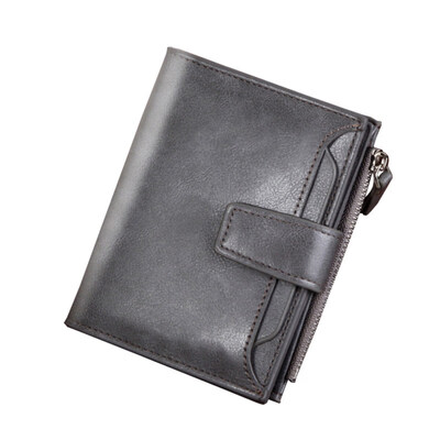 

Business Men Solid Color Short Wallet Multi Slots Faux Leather Bifold Purse