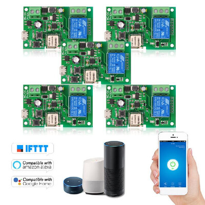 

5PCS eWeLink DC5V 12V 24V 32V Wifi Switch Wireless Relay Module Smart Home Automation Modules Phone APP Remote Control Timer Switc