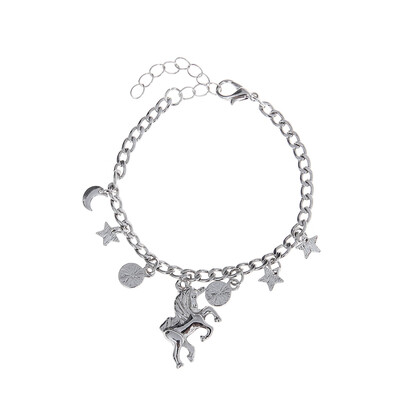 

Cute Unicorn Bracelet Handmade Rainbow Unicorn Sparkly Charm Bracelet Infinity Love Charm Bangles Best Gift for Girls&Womens