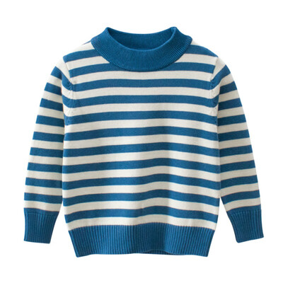 

Boys Girls Casual Sweaters Pullover Knitted Long Sleeve Striped Kids Autumn Winter Tops Clothes