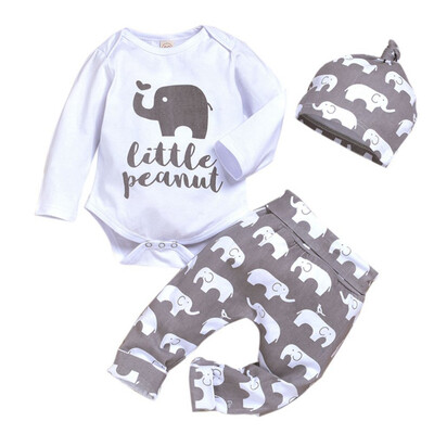 

Baby Girls Boys Clothes Autumn Long Sleeve Cartoon Animal Romper Tops Trousers Hat Outfits Clothes Baby Clothes