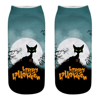 

New Funny Happy Halloween Socks 3D Printed Woman Socks Pumpkin Lantern Pattern Short Socks Party Supplies Harajuku Ankle Socks