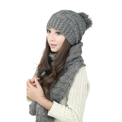 

Sweater Scarf&Hat Set Keep Warm in Winter Knitted Hat