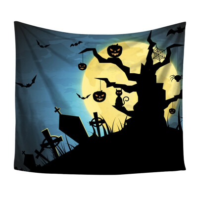 

1pc Halloween theme tapestry night pumpkin&ghost tapestry home decor party gift