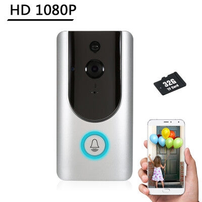 

HD 1080P WiFi Smart Wireless Security Doorbell with 32G TF Card Smart Visual Intercom Recording Video Door Phone Night Vision Mobi