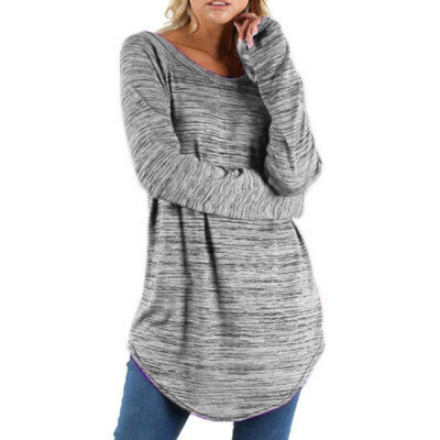 

Women Long Sleeve O-neck T-Shirt Women Solid Long T Shirt Autumn Casual Loose Tshirts Tops Female Plus Size