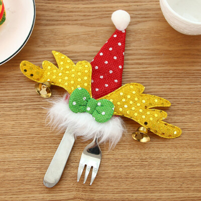 

Tailored Christmas Tree Ornament Dinnerware Cover Candy bags Xmas Fork Tableware BagA