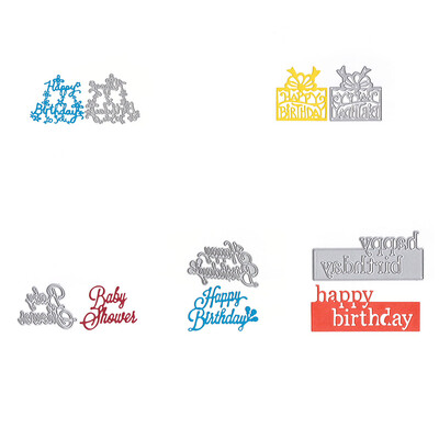 

Happy Birthday Cutting Dies Carbon Steel Embossing Stencil Metal Mould DIY Scrapbook Photo Album Crafts