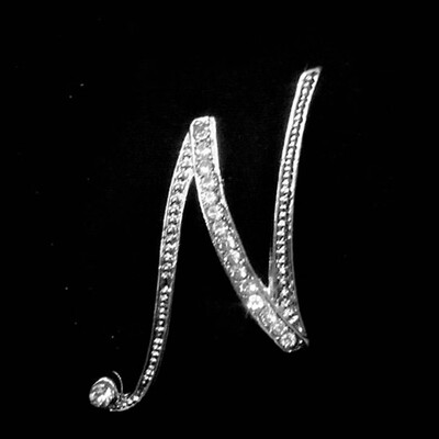 

Alphabet Style Rhinestone Crystal English Letters Bridal 1 pc Bouquet Brooch Pin