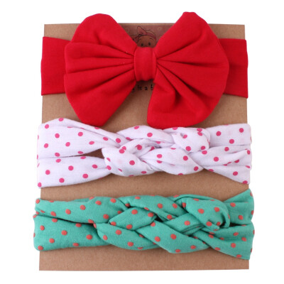 

3Pcs Baby Headwear Girls Cute Floral Bowknot Design Headband Headwear Apparel Photography