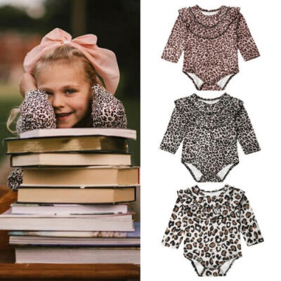 

UK Infant Baby Girl Autumn Clothes Ruffle Leopard Romper Jumpsuit Overall Outfit