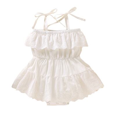 

Summer Infant Baby Girls Bodysuit Sleeveless Rompers Kids Lace Design Strap Bodysuit Jumpsuit Newborn Bodysuit