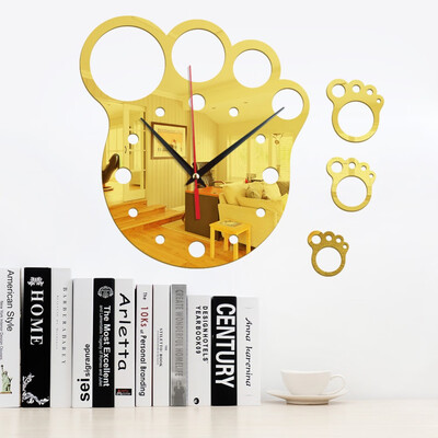 

Gobestart 3D Creative Ankle Style Acrylic Mirror Clock Home Decoration Wall Clock