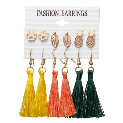 

Women Jewelry Fashion Concise Personality Exquisite Tassel Fringe Bohemia Elegant Drop Dangle Earrings