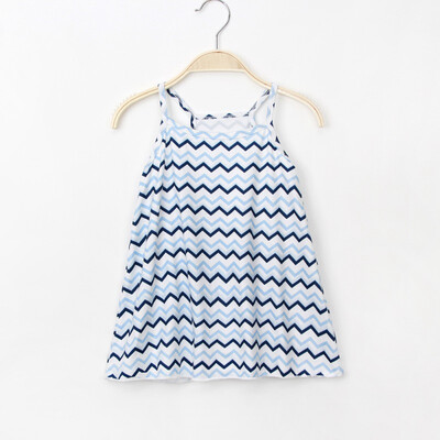 

Summer Casual Baby Girls Floral Pattern Strap Dress Cotton Kids Toddler Sleeveless Pageant Kids Sundress 1-4Years