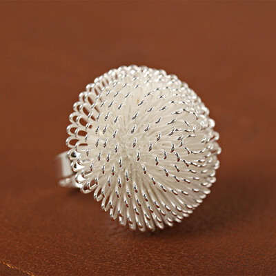 

Fashion Adjustable Pine Cones Ring Boho Steel Ball Party Rings For Women Gift