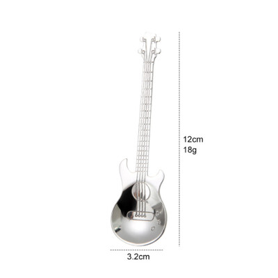 

Stainless Steel Guitar Shape Tea Coffee Spoon Cutlery Kitchen Tableware Long Handle Spoons Coffee accessories