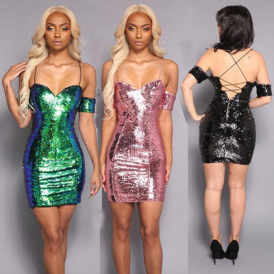 

Sexy Women&39s Bandage Bodycon Sleeveless Evening Party Cocktail Club Short Mini Dress BlackBluePink With Gradient SML