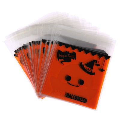 

100 Pack Halloween Gift Bags Environmental Cookies Bag Gift Bag Halloween Decoration Cute Gift Bag Food Bag