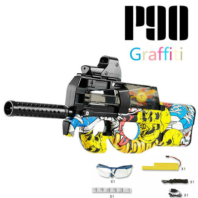

P90 Electric Toy GUN Water Bullet Bursts Gun Graffiti Edition Live CS Assault Snipe Weapon Outdoor Pistol Toys lepin